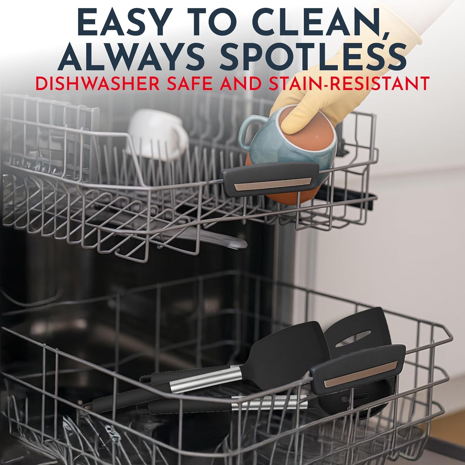 Silicone Kitchen Utensils Set 34 Pieces 450 °F Heat Resistant - Black Cooking Utensils-Set for Nonstick Cookware - Silicone Spatulas Set, Stainless Steel Handle & Other Kitchen Accessories